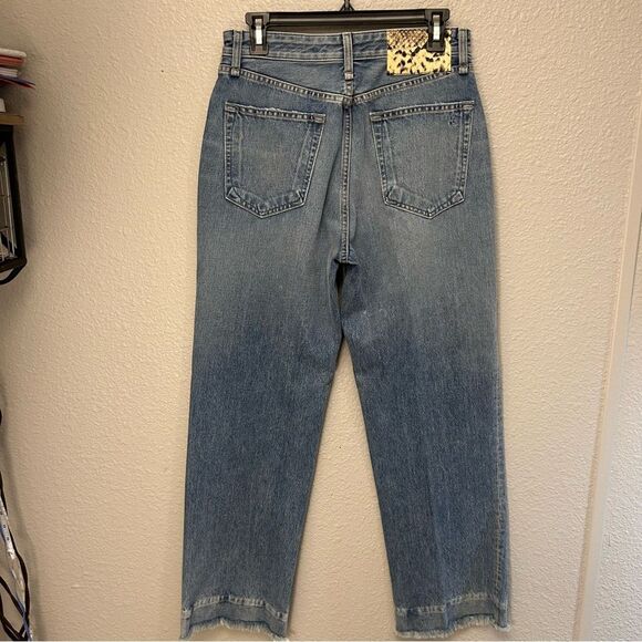 Rag & Bone Ruth Super High-Rise Straight Leg Size 28 Zipper Closure Medium Wash - Picture 12 of 16